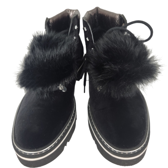 Pollini Velvet Lace Up Booties - Picture 4 of 11